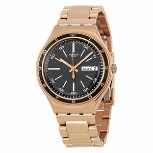 Swatch Charcoal Medal Rose Black Dial Rose Gold PVD Stainless Steel Men's Watch YGG704G