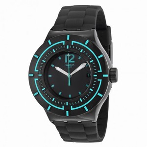 Swatch Dark Water Black Dial Black Silicone Men's Sports Watch SUUB403
