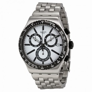 Swatch Destination Rotterdam Chronograph White Dial Stainless Steel Men's Watch YVS416G