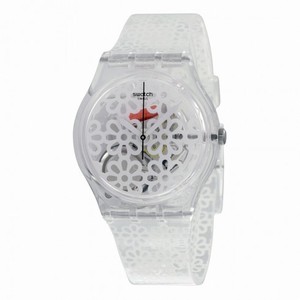 Swatch Eisblume Transparent Dial Transparent Plastic Ladies Watch GE243