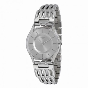 Swatch Furious Grey Dial Stainless Steel Quartz Ladies Watch SFK396G