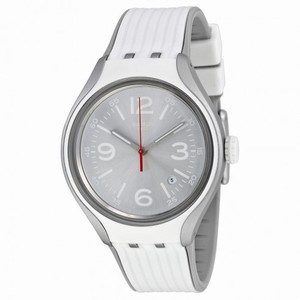 Swatch Go Dance Silver Dial White Silicone Men's Watch YES4005