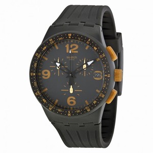Swatch Gordon Grey Dial Black Silicone Men's Watch SUSA401