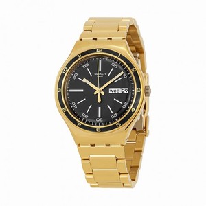 Swatch Irony Black Dial Gold-tone Stainless Steel Bracelet Unisex Watch YGG705G