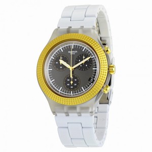 Swatch Irony Chronograph Black Dial White Plastic Men's Watch SVCK4081AG