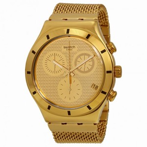 Swatch Irony Chronograph Gold Dial Gold-tone Unisex Watch YCG410GB