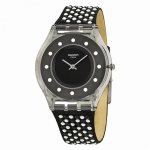 Swatch Lights On Black Dial Black Fabic Unisex Watch SFM128
