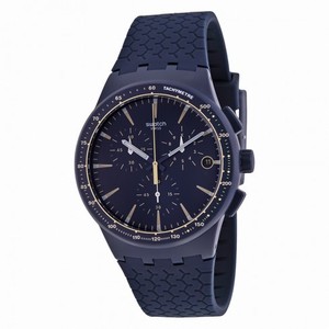 Swatch Meine Spur Black Dial Navy Blue Silicone Unisex Watch SUSN407