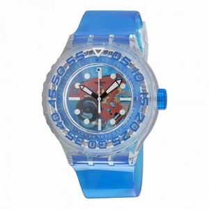 Swatch O-Tini Skeleton Dial Blue Plastic Unisex Sports Watch SUUK103