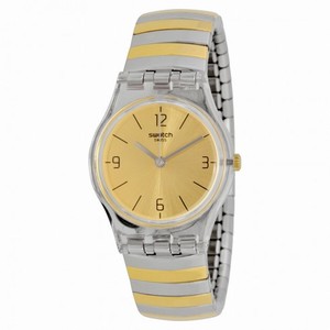 Swatch Originals Enilorac Gold Dial Two-tone Expansion Ladies Watch LK351B