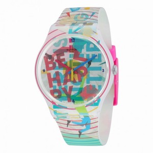 Swatch Originals Go Happy Multi-Colored Dial Multi-Colored Silicone Unisex Watch SUOZ196