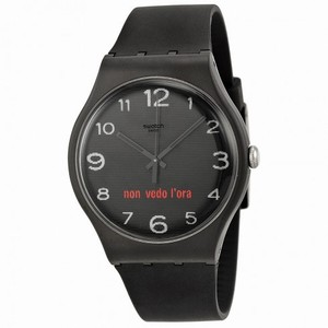 Swatch Originals Non Vedo Lora Black Dial Black Silicone Unisex Watch SUOB107