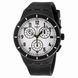 Swatch Originals Twice Again Black White Dial Chronograph Men's Watch SUSB401