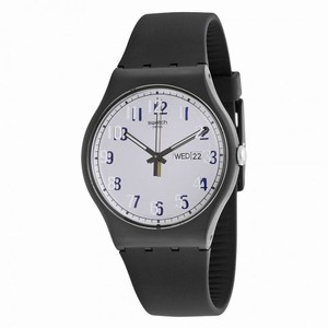 Swatch Secret Service Grey Dial Black Silicone Unisex Watch Grey
