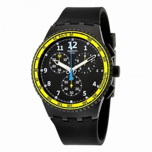 Swatch Sifnos Chronograph Black Dial Black Silicone Men's Watch SUSB404