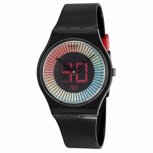 Swatch Speed Around Multi-Colored Dial Black Silicone Unisex Watch GB277