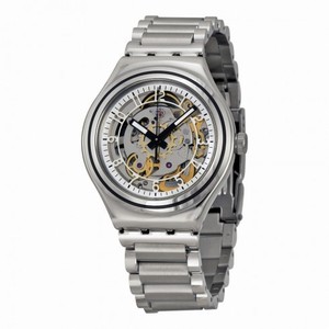 Swatch Uncle Charly Automatic Skeleton Dial Stainless Steel Men's Watch YAS112G