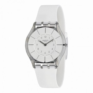 Swatch White Classiness White Silicone Ladies Watch SFK360