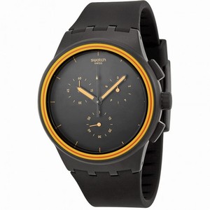 Swatch X-Swatch Chronograph Black Dial Black Silicone Strap Unisex Watch SUSB100