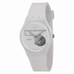 Swatch Yrettab Light Grey Dial White Silicone Unisex Watch GW170
