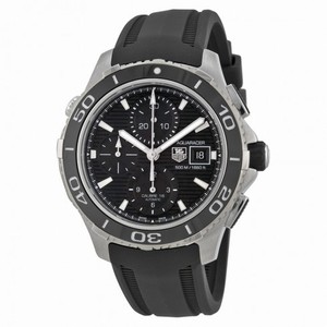 Tag Heuer Aquaracer Black Dial Chronograph Black Rubber Men's Watch CAK2110FT8019
