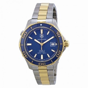 Tag Heuer Aquaracer Blue Dial Yellow Gold Plated and Steel Men's Watch WAK2120.BB0835