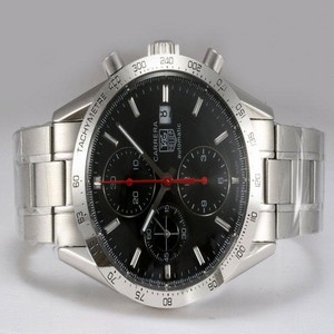 TAG Heuer Aquaracer CAF2110.BA0809 Silver Stainless Steel Strap 41mm Black Dial Watch