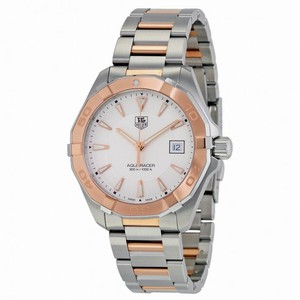 Tag Heuer Aquaracer Silver Dial Steel and 18kt Rose Gold Men's Watch WAY1150.BD0911