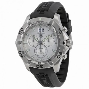 Tag Heuer Aquaracer Silver Guilloche Dial Chronograph Men's Watch CAF101F.FT8011