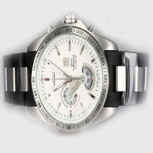 TAG Heuer Baselworld 2009 Grand Carrera Calibre 36 RS2 Quartz Chronograph White Dial Watch