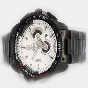 TAG Heuer Baselworld 2009 Grand Carrera Calibre 36 RS2 Stainless Steel Case White Dial Round Watch