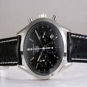TAG Heuer Carrera 47120/000P-9216 Stainless Steel Bezel Stainless Steel Case Black Dial Watch