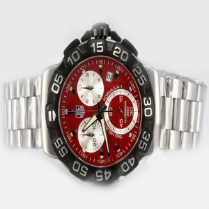 TAG Heuer Carrera CAC1112.BA0850 Round Red Dial Quartz Chronograph Watch