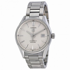 Tag Heuer Carrera Calibre 5 Silver Dial Stainless Steel Men's Watch WAR211B.BA0782