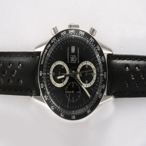 TAG Heuer Carrera CV2010.BA0786 Mens 41mm Black Cow Leather Strap Watch