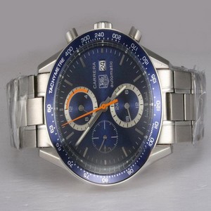 TAG Heuer Carrera CV2015.BA0786 Round Silver Stainless Steel Strap Blue Dial Watch