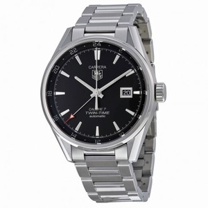 Tag Heuer Carrera Dual Time Black Dial Stainless Steel Men's Watch WAR2010BA0723