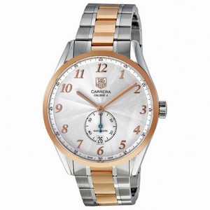 Tag Heuer Carrera Heritage Silver Dial Automatic Steel and 18kt Rose Gold Men's Watch WAS2151.BD0734