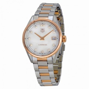 Tag Heuer Carrera Q Pr��cieux White Mother of Pearl Dial Ladies Watch WAR1352BD0774
