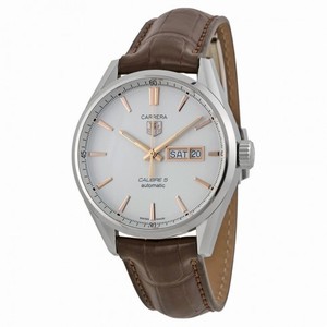 Tag Heuer Carrera White Dial Brown Alligator Leather Men's Watch WAR201DFC6291