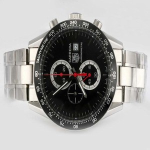 TAG Heuer Carrera wj1110-0SQ4820 Round Quartz Chronograph Black Dial Watch