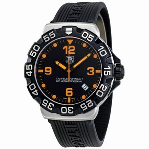 Tag Heuer F1 Black Dial Black Rubber Strap Men's Watch WAH1116FT6024