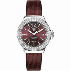 Tag Heuer Formula 1 Burgundy Dial Diamonds On Bezel Ladies Watch WAH121B.FC6223