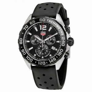 Tag Heuer Formula 1 Chronograph Black Dial Black Rubber Men's Watch CAZ1010.FT8024
