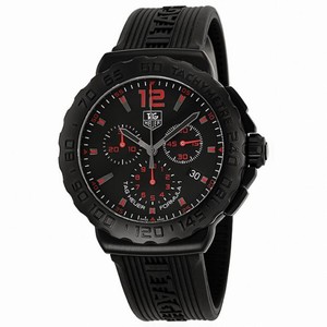 Tag Heuer Formula 1 Chronograph Black Dial Black Rubber Men's Watch CAU111A.FT6024