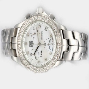 TAG Heuer Link 47120/000P-9216 White Dial Diamond Bezel Stainless Steel Case Watch