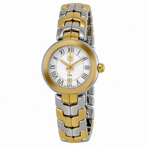 Tag Heuer Link Silver Guilloche Dial 18k Yellow Gold and Stainless Steel Ladie