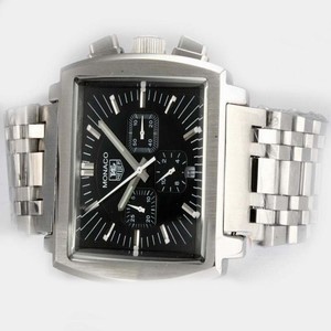 TAG Heuer Monaco Monaco Calibre 12 Stainless Steel Case 40x40mm Black Dial Watch