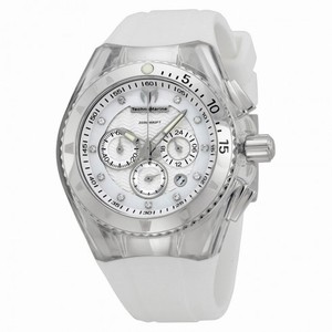 Technomarine Cruise Chronograph White Dial White Rubber Ladies Watch 111045