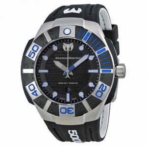 TechnoMarine Black Reef Black Dial Black Silicone Unisex Watch 513001